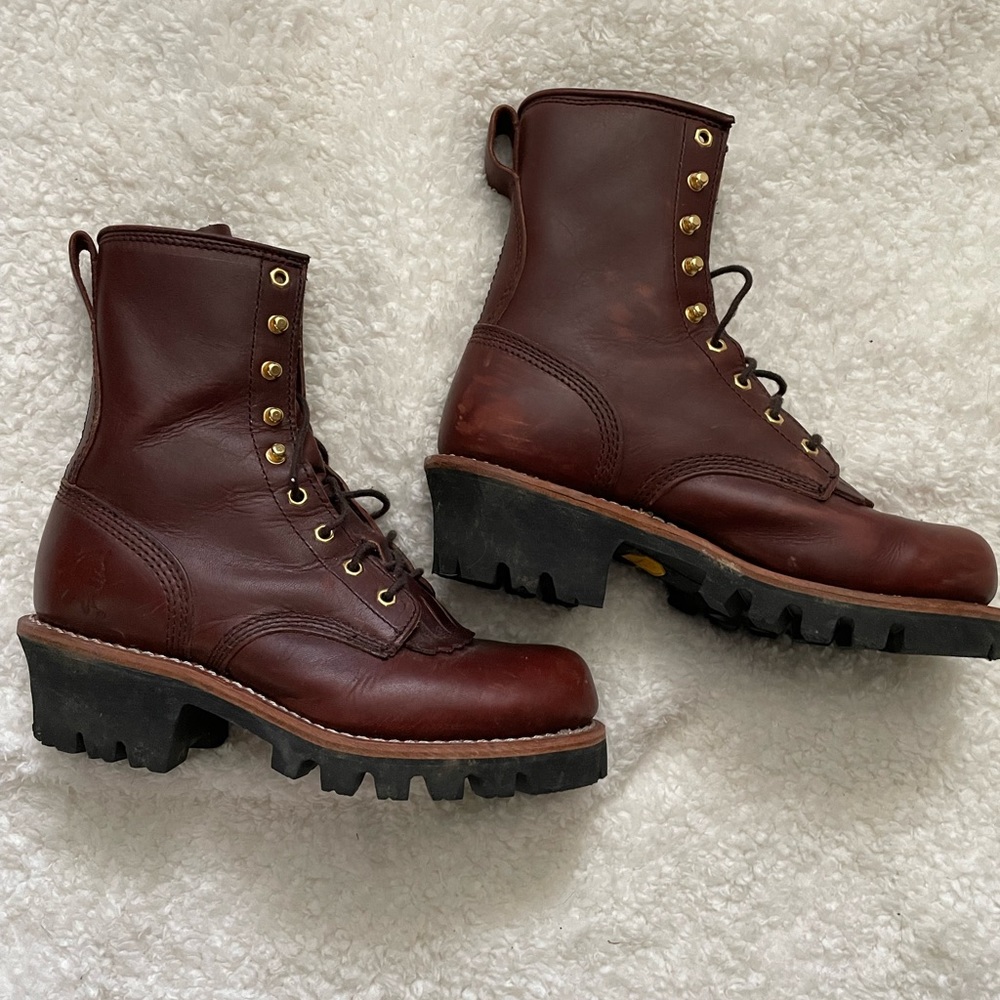 Chippewa leather lace up boots